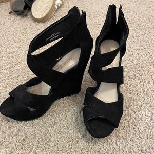 Womens black wedge